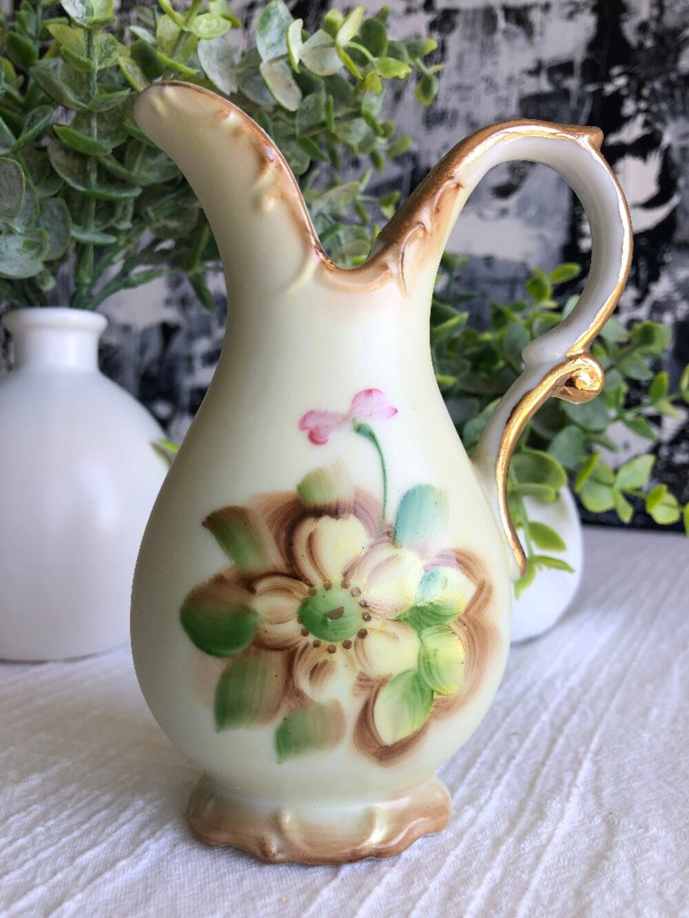 Norleans Japan Miniature Decorative Flower Pitcher, 5 inches